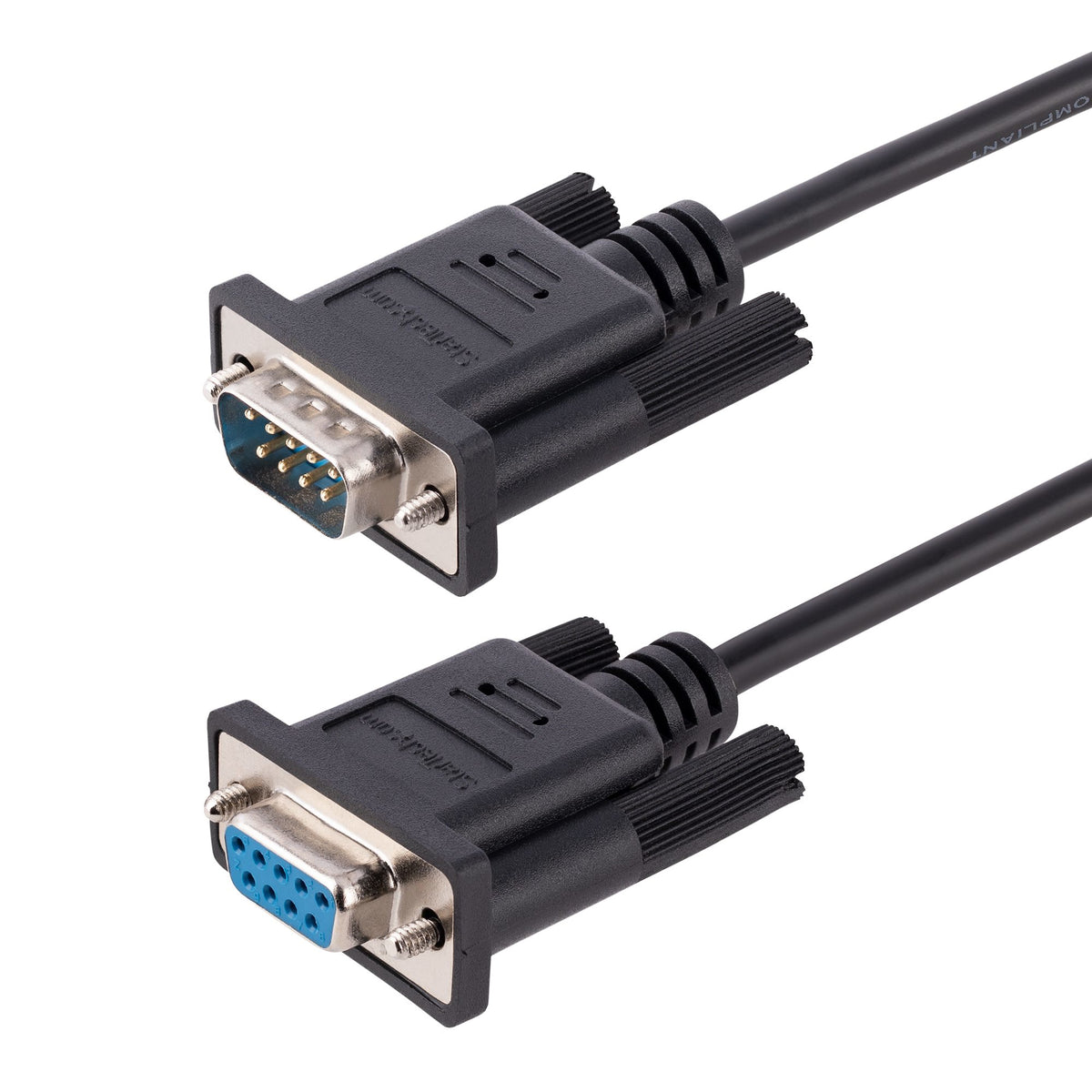 StarTech.com 3 m Nullmodemkabel RS232, Crossover Kabel, Sub DB9 Serielles COM Port Kabel, Serielle Schnittstelle Kabelverlängerung, DTE Geräte Kompatibel, Schwarz, F/M