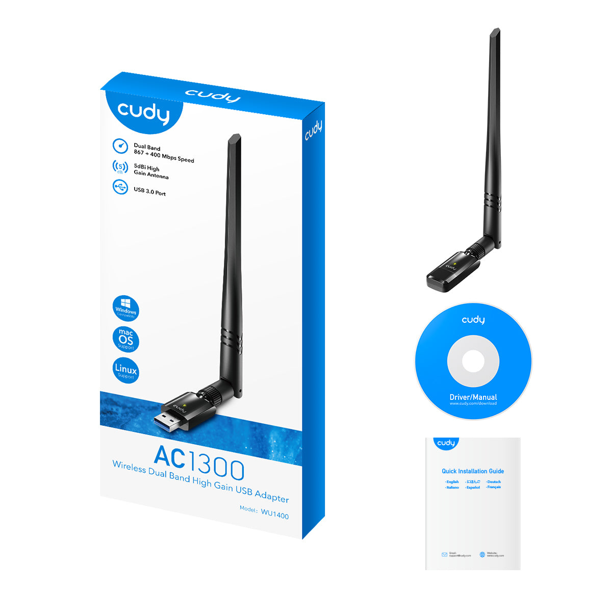 Cudy WU1400 Netzwerkkarte WLAN 867 Mbit/s