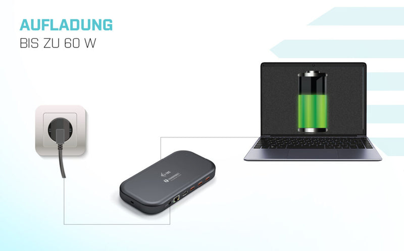 i-tec Thunderbolt 3/USB-C Dual 4K Docking Station + USB-C to DisplayPort Cable (1,5 m) + Power Delivery 60W