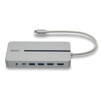 Lindy 43360 laptop-dockingstation & portreplikator Kabelgebunden USB 3.2 Gen 1 (3.1 Gen 1) Type-C Silber, Weiß