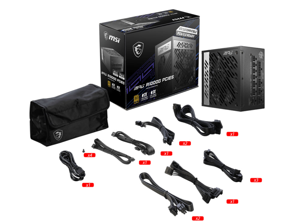 MSI MPG A1000G PCIE5 Netzteil 1000 W 20+4 pin ATX ATX Schwarz