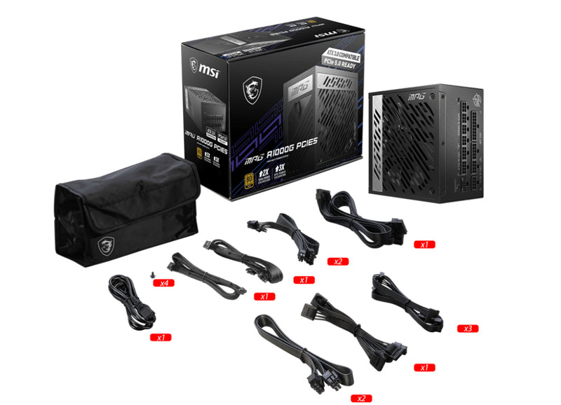 MSI MPG A1000G PCIE5 Netzteil 1000 W 20+4 pin ATX ATX Schwarz
