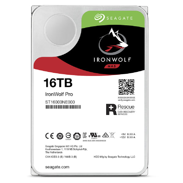Seagate IronWolf Pro ST16000NT001 Interne Festplatte 16 TB 7200 RPM 256 MB 3.5" Serial ATA III