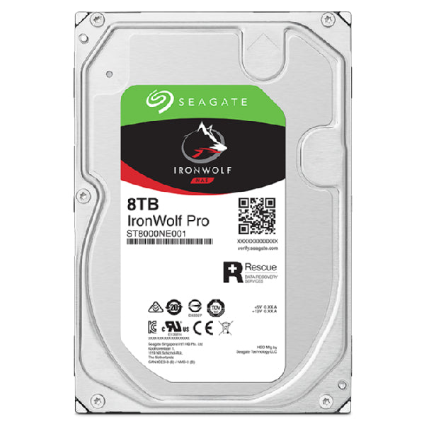 Seagate IronWolf Pro ST8000NT001 Interne Festplatte 8 TB 7200 RPM 256 MB 3.5" Serial ATA III