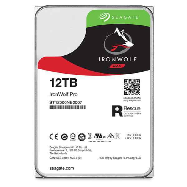 Seagate IronWolf Pro ST12000NT001 Interne Festplatte 12 TB 7200 RPM 256 MB 3.5" Serial ATA III