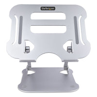 StarTech.com Tisch Laptopständer - Laptoperhöhung aus Aluminium, Tragbar, Faltbar, Schwenkbar - Tragkraft 10kg - Laptophalterung - Höhenverstellbarer Ergonomischer Notebookständer