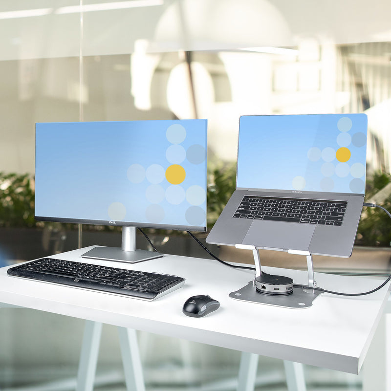 StarTech.com Tisch Laptopständer - Laptoperhöhung aus Aluminium, Tragbar, Faltbar, Schwenkbar - Tragkraft 10kg - Laptophalterung - Höhenverstellbarer Ergonomischer Notebookständer