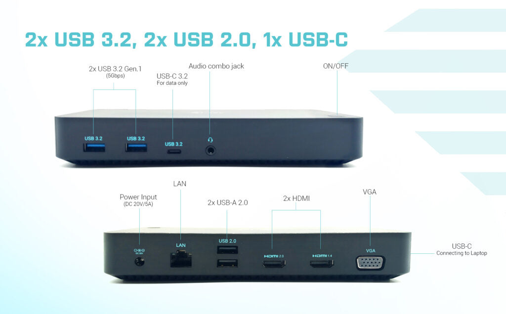 i-tec USB 3.0/USB-C/Thunderbolt, 3x Display Docking Station + Power Delivery 100W