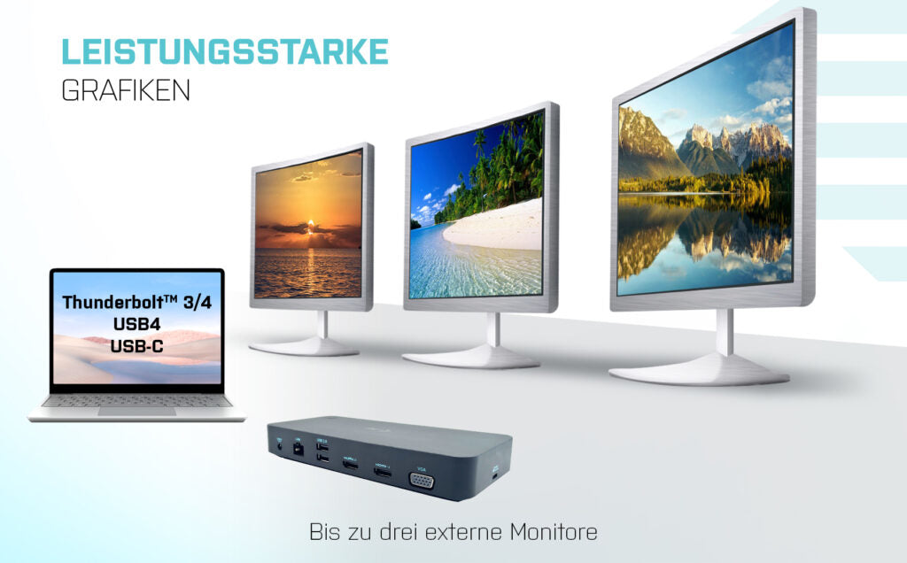 i-tec USB 3.0/USB-C/Thunderbolt, 3x Display Docking Station + Power Delivery 100W