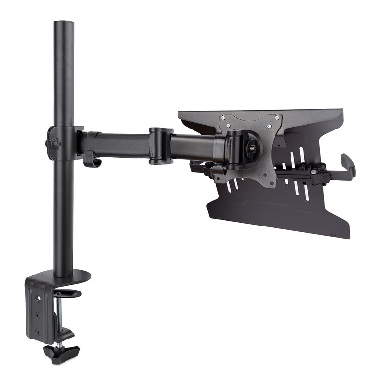 StarTech.com Monitor und Laptop halterung - Monitorarm/Notebookarm mit Tischhalterung - Monitore bis 34 Zoll (8kg) und Laptops (4.5kg) - Schwenkbarer/Höhenverstelbarer Laptop/Monitorständer