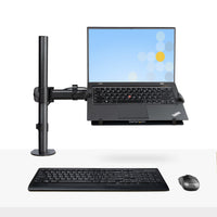 StarTech.com Monitor und Laptop halterung - Monitorarm/Notebookarm mit Tischhalterung - Monitore bis 34 Zoll (8kg) und Laptops (4.5kg) - Schwenkbarer/Höhenverstelbarer Laptop/Monitorständer
