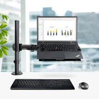 StarTech.com Monitor und Laptop halterung - Monitorarm/Notebookarm mit Tischhalterung - Monitore bis 34 Zoll (8kg) und Laptops (4.5kg) - Schwenkbarer/Höhenverstelbarer Laptop/Monitorständer