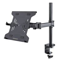 StarTech.com Monitor und Laptop halterung - Monitorarm/Notebookarm mit Tischhalterung - Monitore bis 34 Zoll (8kg) und Laptops (4.5kg) - Schwenkbarer/Höhenverstelbarer Laptop/Monitorständer