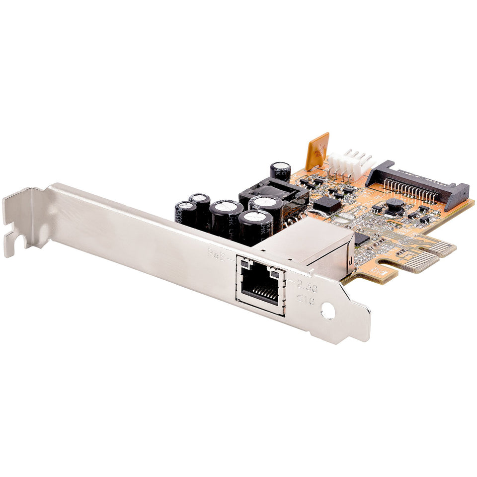 StarTech.com Carte réseau PoE 2,5 Gbit/s 1 port, carte Ethernet PCI Express RJ45, carte réseau PoE PCIe 30 W 802.3at pour ordinateurs de bureau/serveurs, adaptateur LAN multi-gigabit PoE avec équerre faible encombrement, Windows/Linux