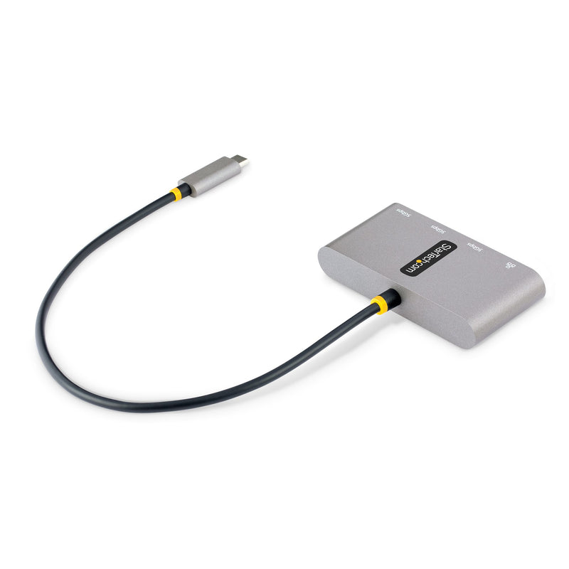 StarTech.com 3-Port USB-C Hub mit Ethernet - 3x USB-A - Gigabit Ethernet - Multi USB 3.0 5 Gbit/s - Thunderbolt 3 Adapter/Reiseadapter - 30cm Kabel - USB-C auf USB-A Splitter/Verteiler