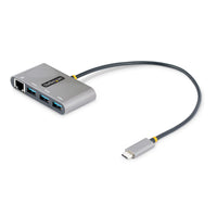 StarTech.com 3-Port USB-C Hub mit Ethernet - 3x USB-A - Gigabit Ethernet - Multi USB 3.0 5 Gbit/s - Thunderbolt 3 Adapter/Reiseadapter - 30cm Kabel - USB-C auf USB-A Splitter/Verteiler