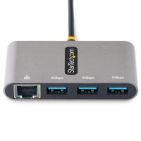 StarTech.com 3-Port USB-C Hub mit Ethernet - 3x USB-A - Gigabit Ethernet - Multi USB 3.0 5 Gbit/s - Thunderbolt 3 Adapter/Reiseadapter - 30cm Kabel - USB-C auf USB-A Splitter/Verteiler