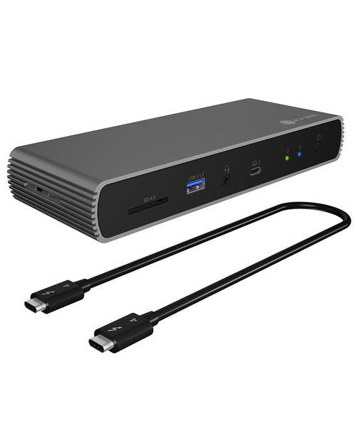 ICY BOX IB-DK8801-TB4, 10-in-1 Thunderbolt™ 4 Type-C® DockingStation auf 2x Thunderbolt 4 und 4x USB 3.2 Gen 2 Type-A Schnittstellen, SD Kartenleser, 2,5 Gbit