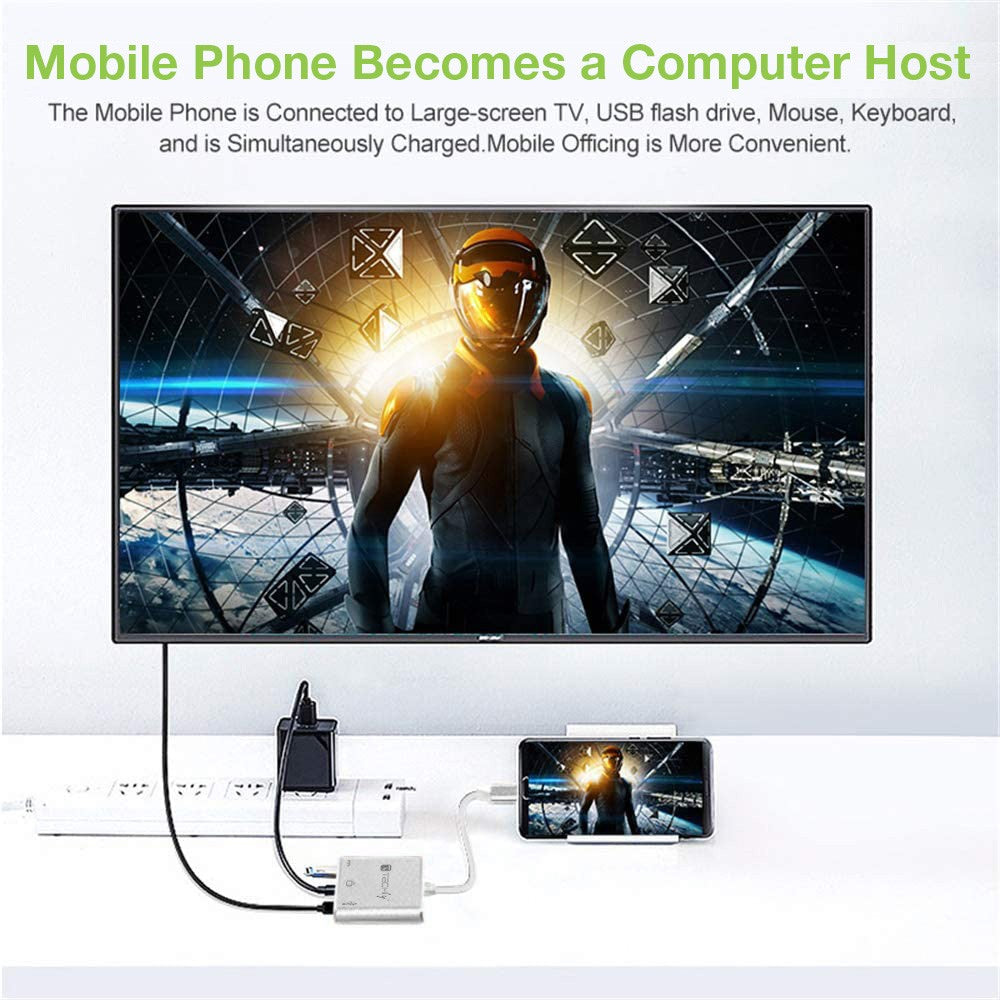 Techly IADAP USB31-HDMIPTY laptop-dockingstation & portreplikator Kabelgebunden USB 3.2 Gen 1 (3.1 Gen 1) Type-C Silber