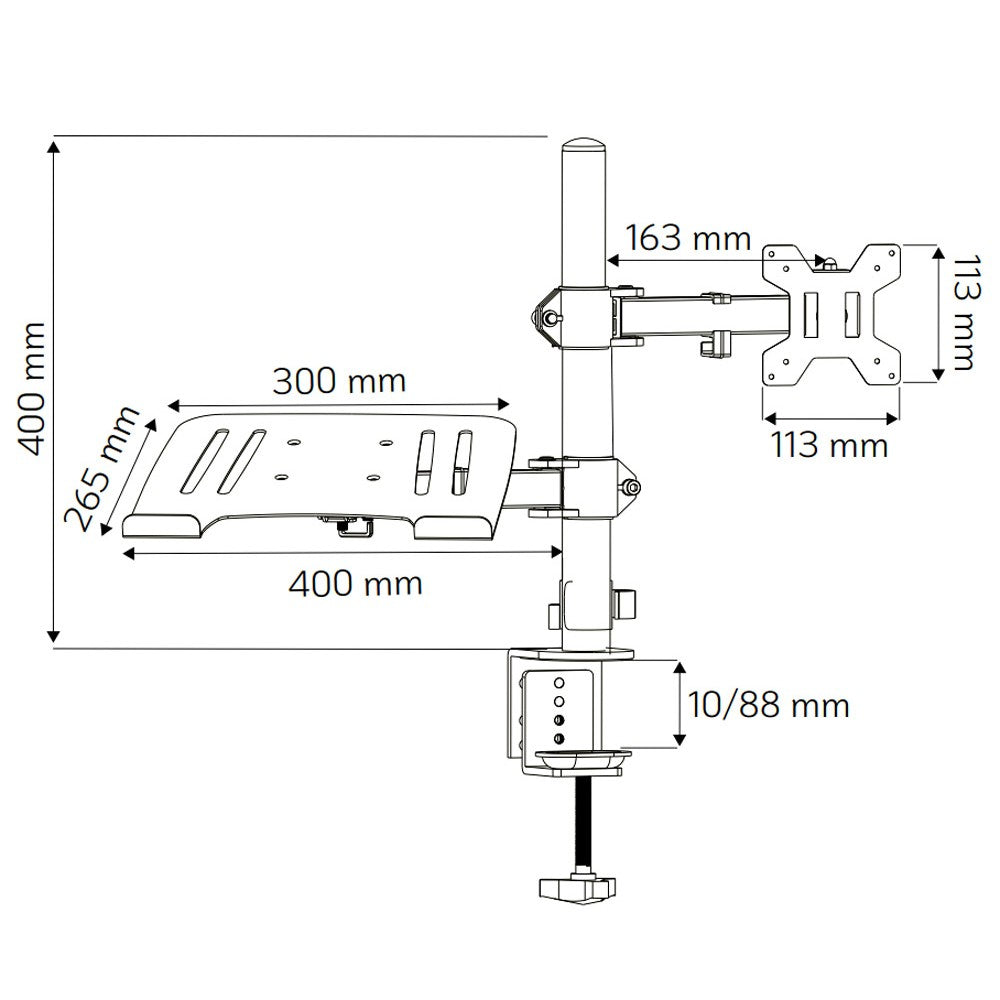 Techly ICA-LCD 174NB Flachbildschirm-Tischhalterung 81,3 cm (32") Tisch/Bank Schwarz