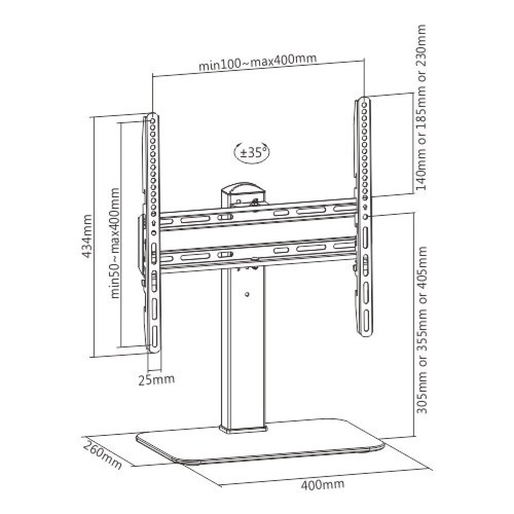 Techly ICA-LCD 323M Flachbildschirm-Tischhalterung 139,7 cm (55") Tisch/Bank Schwarz