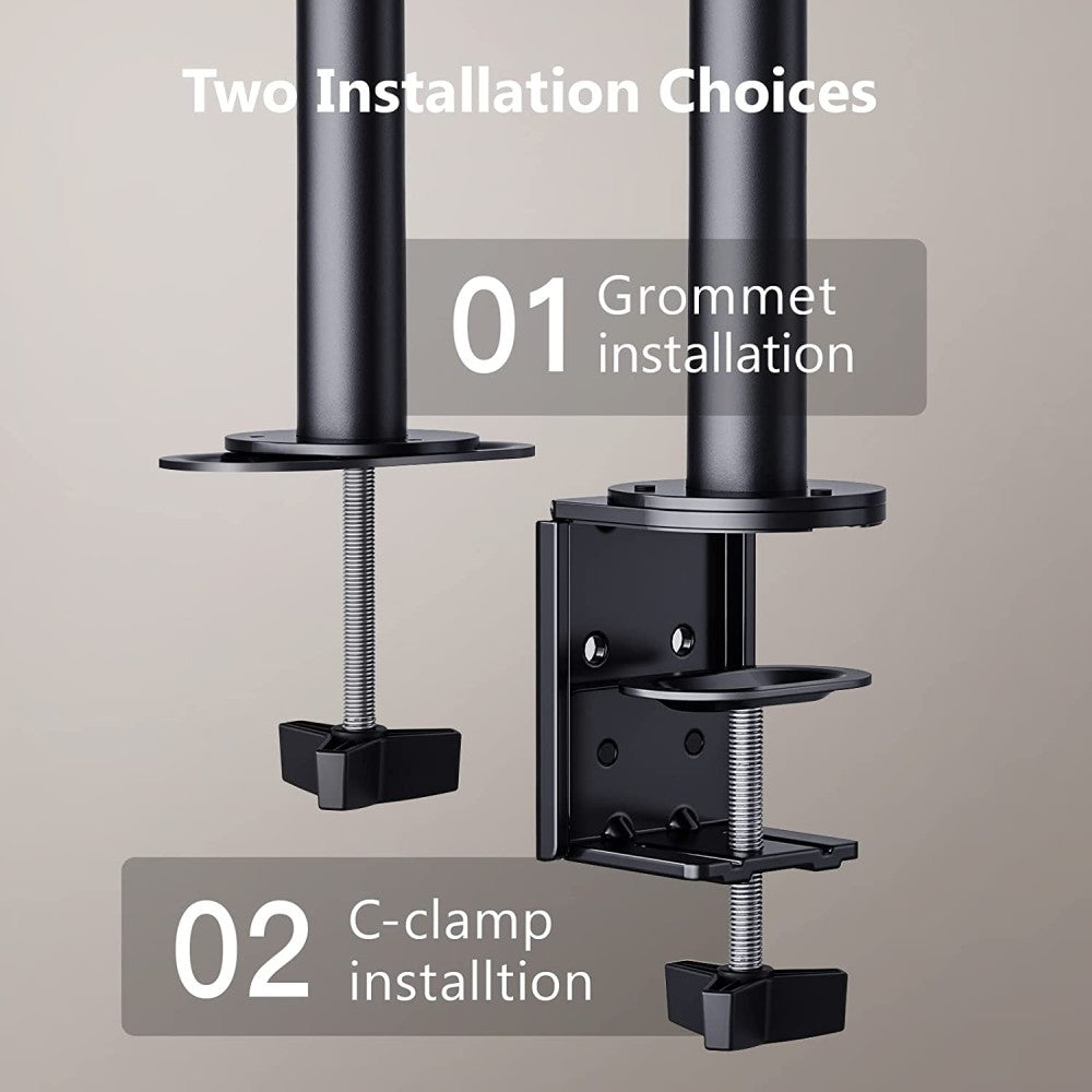Techly ICA-LCD 582-D Flachbildschirm-Tischhalterung 81,3 cm (32") Tisch/Bank Schwarz