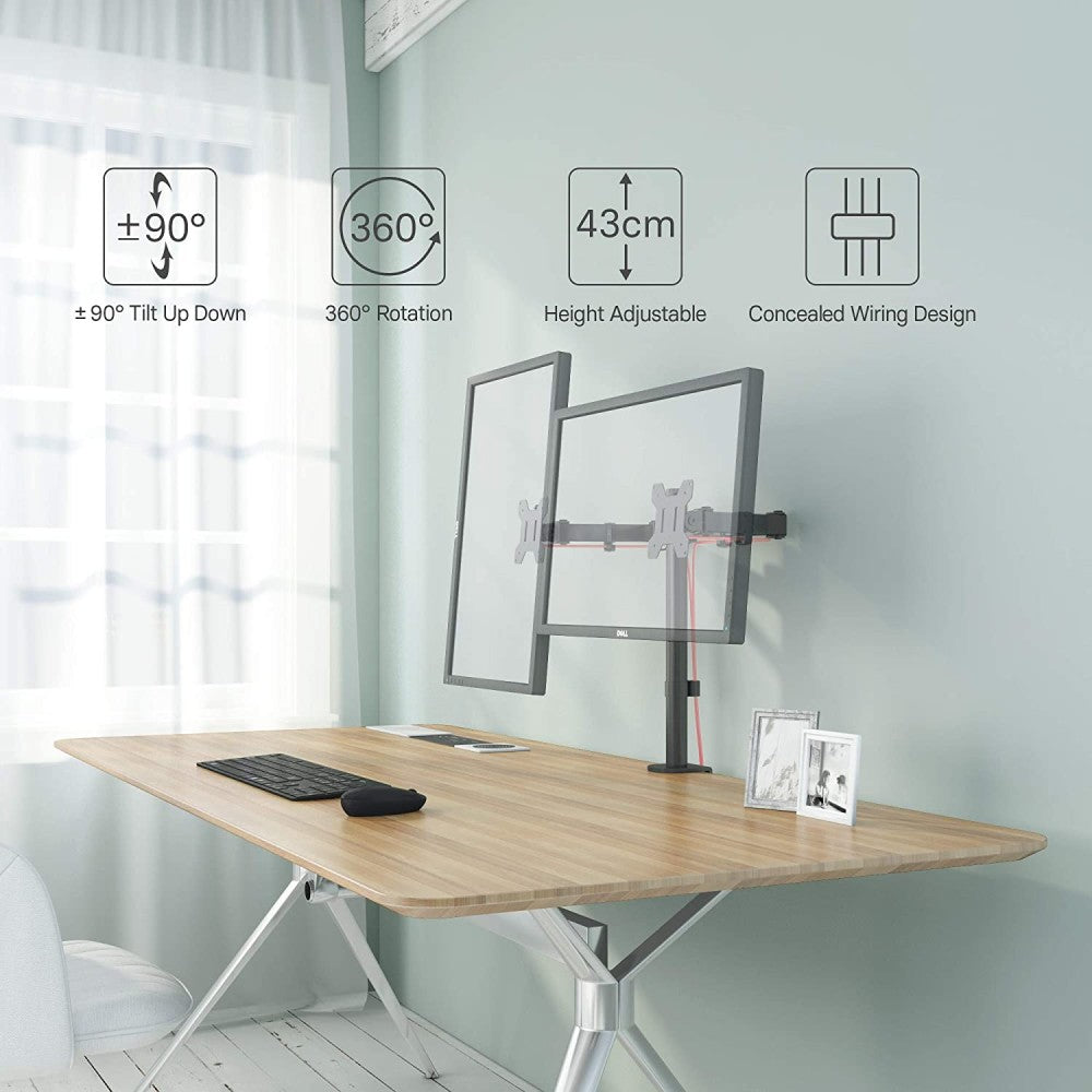 Techly ICA-LCD 582-D Flachbildschirm-Tischhalterung 81,3 cm (32") Tisch/Bank Schwarz