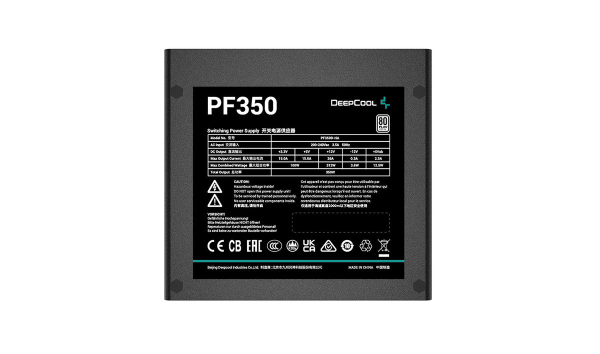 DeepCool R-PF350D-HA0B-EU Netzteil 350 W 20+4 pin ATX ATX Schwarz