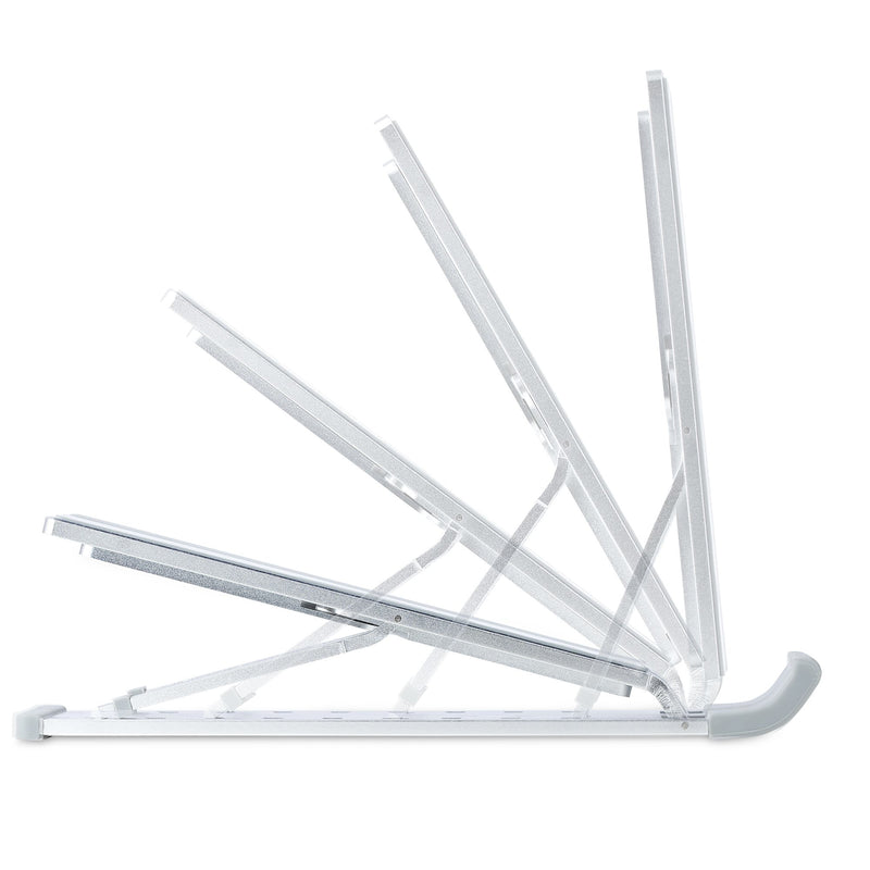 StarTech.com Faltbarer Laptop Ständer, Tragbarer Höhenverstellbarer Ergonomischer Laptopständer, Tragkraft 10 kg, Aluminium Laptophalterung neigbar, Notebook Ständer, Schwenkbare Laptop Unterlage
