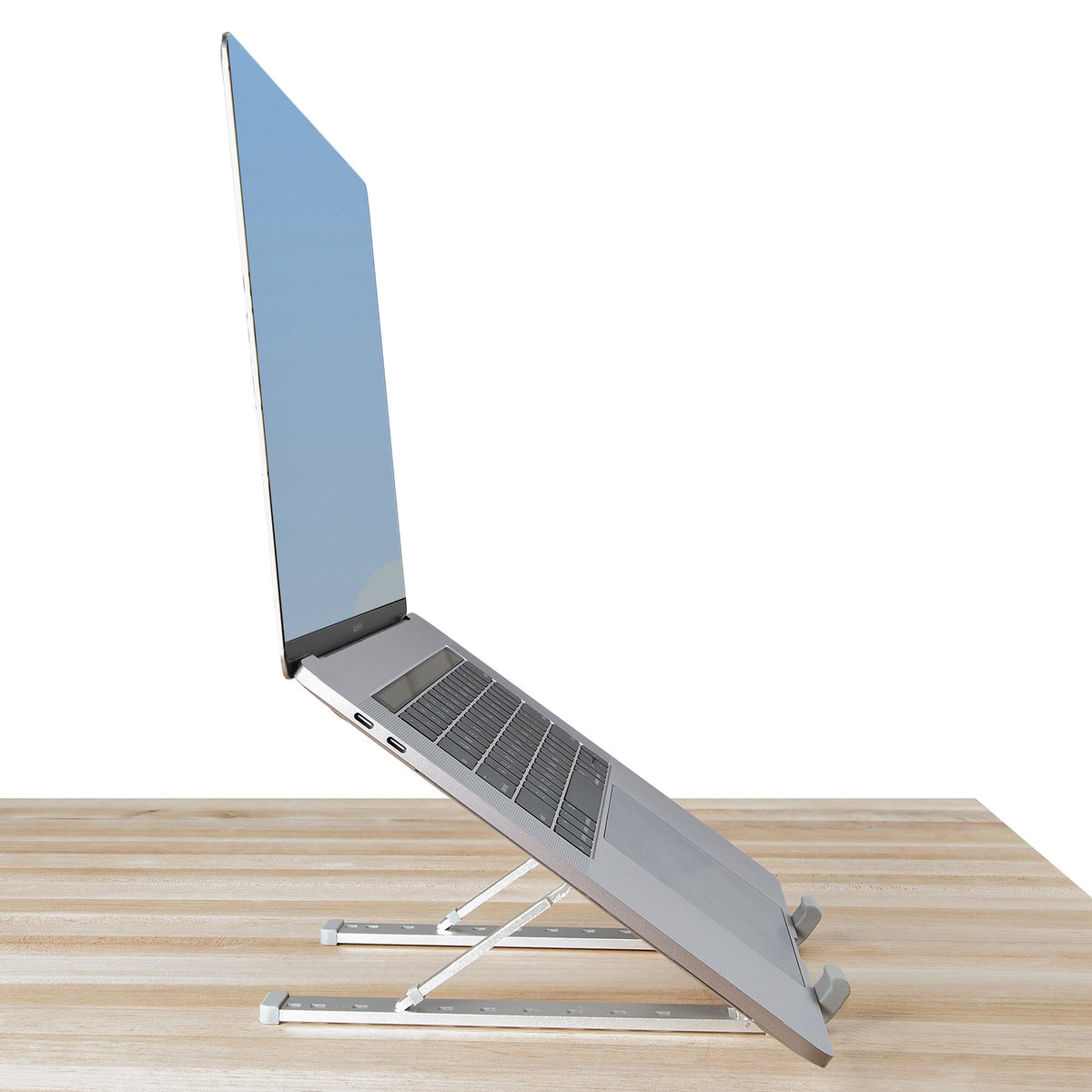 StarTech.com Foldable Laptop Stand, Portable Height Adjustable Ergonomic Laptop Riser, 10 kg Capacity, Tiltable Aluminum Laptop Holder, Notebook Stand, Swiveling Laptop Base