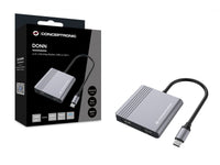 Conceptronic DONN13G laptop-dockingstation & portreplikator Kabelgebunden USB 3.2 Gen 1 (3.1 Gen 1) Type-C Grau
