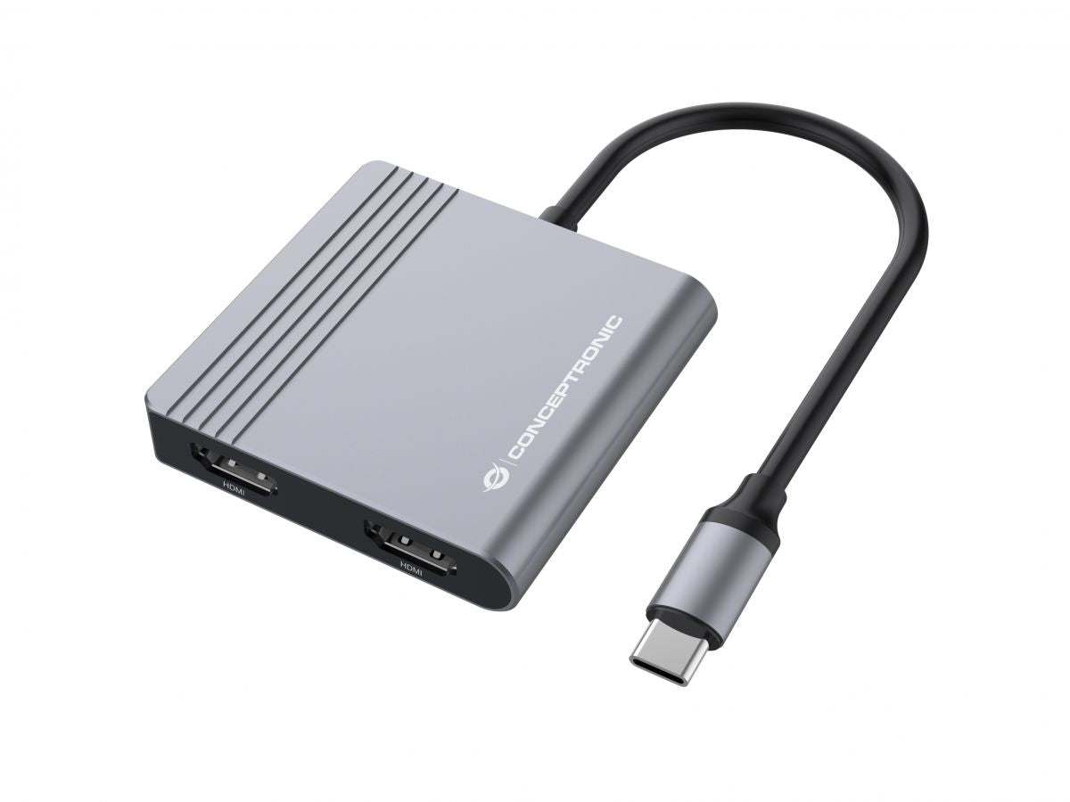 Conceptronic DONN13G laptop-dockingstation & portreplikator Kabelgebunden USB 3.2 Gen 1 (3.1 Gen 1) Type-C Grau