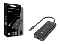 Conceptronic DONN14G laptop-dockingstation & portreplikator Kabelgebunden USB 3.2 Gen 1 (3.1 Gen 1) Type-C Grau