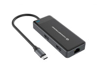 Conceptronic DONN14G laptop-dockingstation & portreplikator Kabelgebunden USB 3.2 Gen 1 (3.1 Gen 1) Type-C Grau