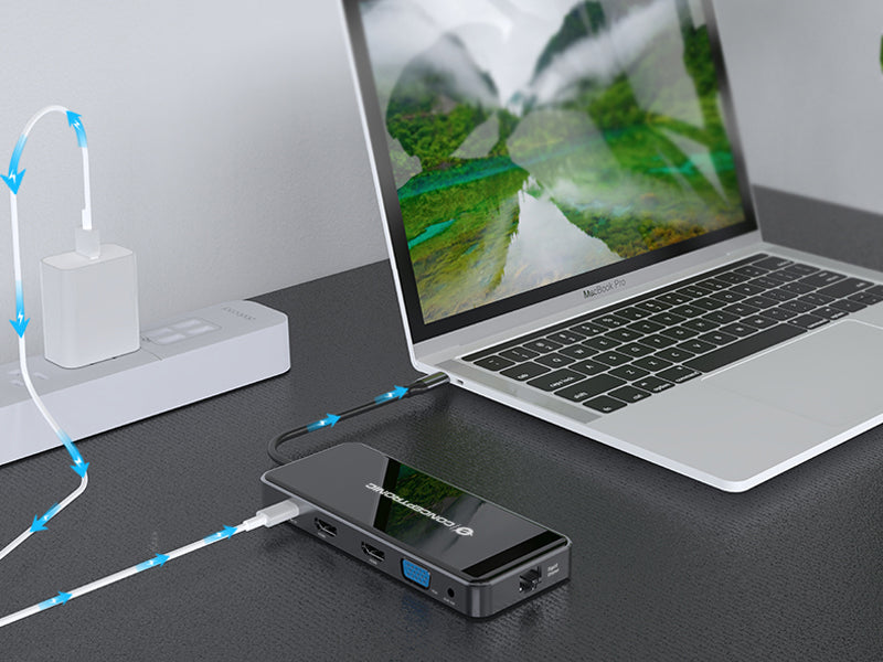 Conceptronic DONN14G laptop-dockingstation & portreplikator Kabelgebunden USB 3.2 Gen 1 (3.1 Gen 1) Type-C Grau