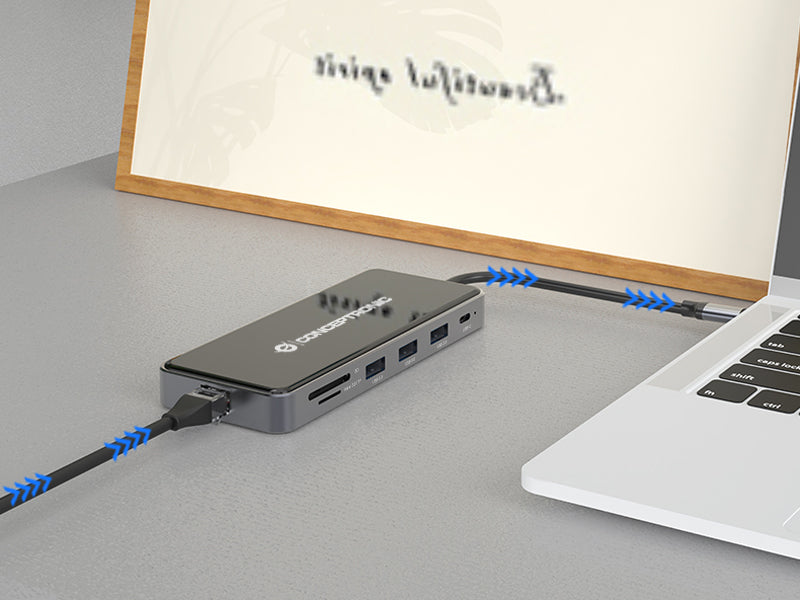 Conceptronic DONN14G laptop-dockingstation & portreplikator Kabelgebunden USB 3.2 Gen 1 (3.1 Gen 1) Type-C Grau
