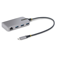 StarTech.com 3 Port USB C Hub mit Ethernet - 3x USB-A 3.0 5Gbit/s Anschlüsse - Gigabit Ethernet RJ45 - USB C auf USB Verteiler - 30cm langes Kabel - Mini USB C Hub Adapter mit LAN