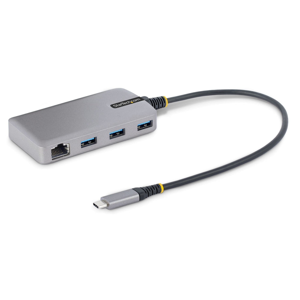 StarTech.com Hub USB C 3 ports avec Ethernet - 3 ports USB-A 3.0 5 Gbit/s - RJ45 Gigabit Ethernet - Répartiteur USB C vers USB - Câble de 30 cm - Mini adaptateur de hub USB C avec LAN