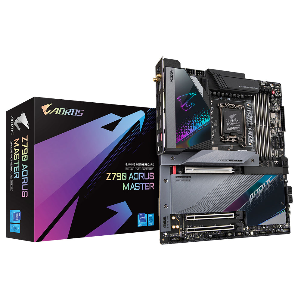 GIGABYTE Z790 AORUS MASTER Motherboard - Unterstützt Intel Core 13. Generation CPUs, 20+1+2 Phasen Digital VRM, bis zu 8000MHz DDR4 (OC), 1xPCIe 5.0+4xPCIe 4.0 M.2, Wi-Fi 6E, 10GbE LAN, USB 3.2 Gen 2x2