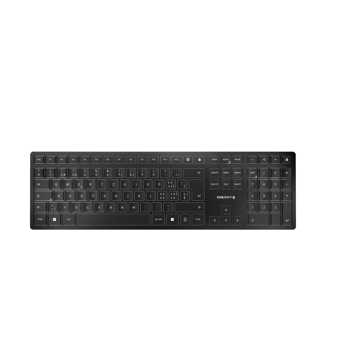 CHERRY KW 9100 SLIM Tastatur Universal RF Wireless + Bluetooth QWERTZ Schweiz Schwarz