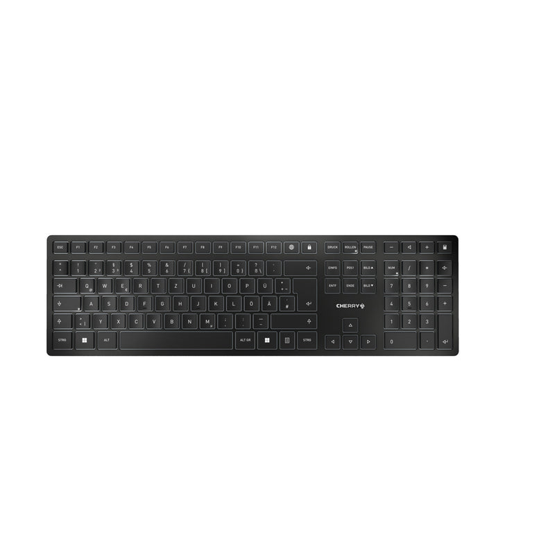 CHERRY KW 9100 SLIM Tastatur Universal RF Wireless + Bluetooth QWERTZ Deutsch Schwarz