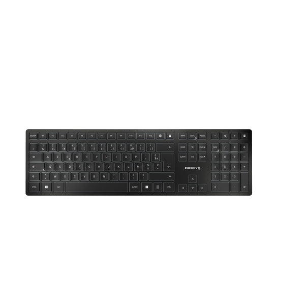 CHERRY KW 9100 SLIM Tastatur Universal RF Wireless + Bluetooth AZERTY Französisch Schwarz