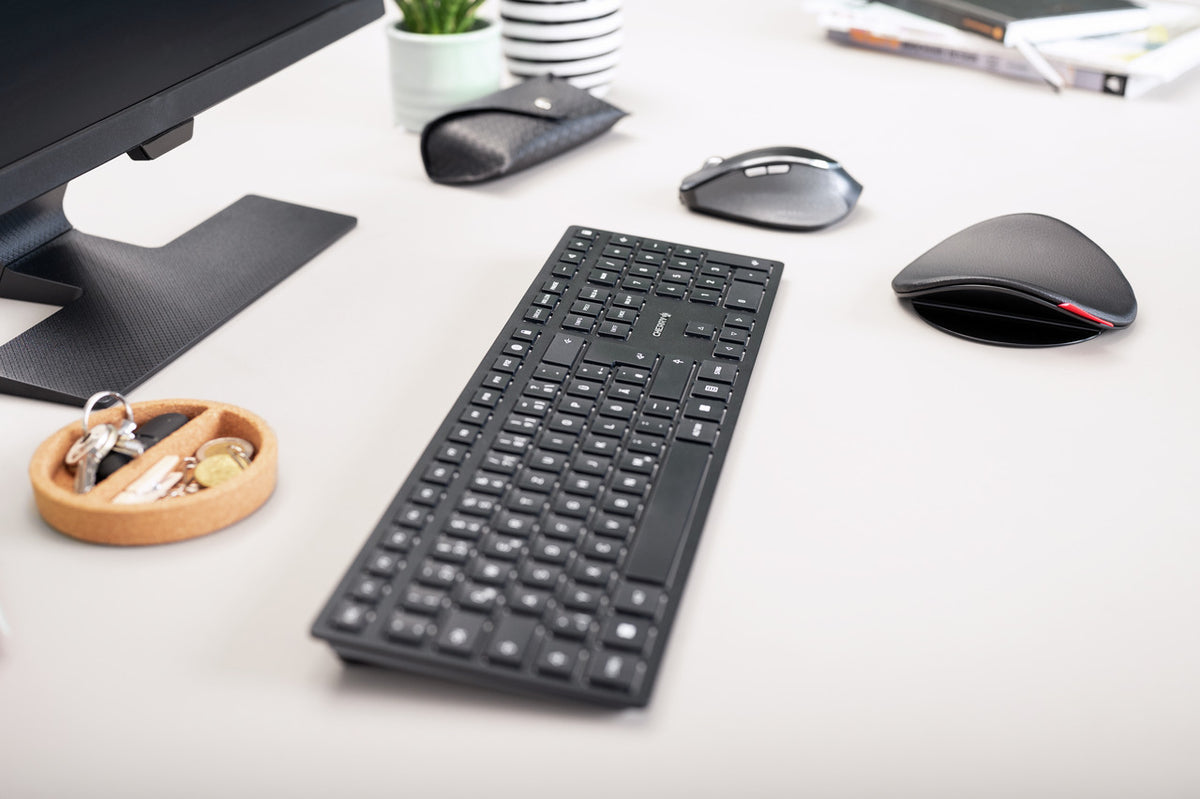CHERRY KW 9100 SLIM Tastatur Universal RF Wireless + Bluetooth QWERTY Spanisch Schwarz