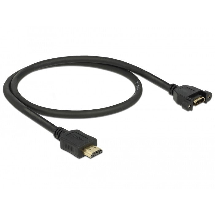 DELOCK Kabel HDMI-A Stecker > HDMI-A Buchse zum Einbau 4K 30Hz 0.5m