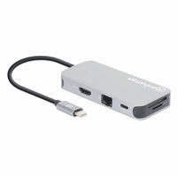 Manhattan 130615 laptop-dockingstation & portreplikator Kabelgebunden USB 3.2 Gen 1 (3.1 Gen 1) Type-C Aluminium