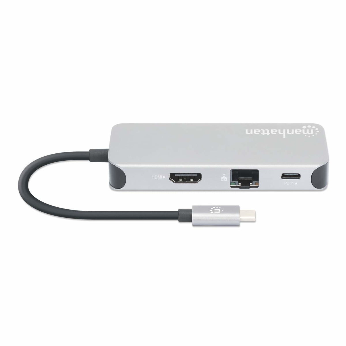 Manhattan 130615 laptop-dockingstation & portreplikator Kabelgebunden USB 3.2 Gen 1 (3.1 Gen 1) Type-C Aluminium