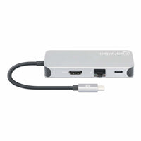 Manhattan 130615 laptop-dockingstation & portreplikator Kabelgebunden USB 3.2 Gen 1 (3.1 Gen 1) Type-C Aluminium
