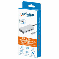 Manhattan 130615 laptop-dockingstation & portreplikator Kabelgebunden USB 3.2 Gen 1 (3.1 Gen 1) Type-C Aluminium