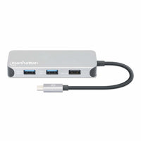 Manhattan 130615 laptop-dockingstation & portreplikator Kabelgebunden USB 3.2 Gen 1 (3.1 Gen 1) Type-C Aluminium