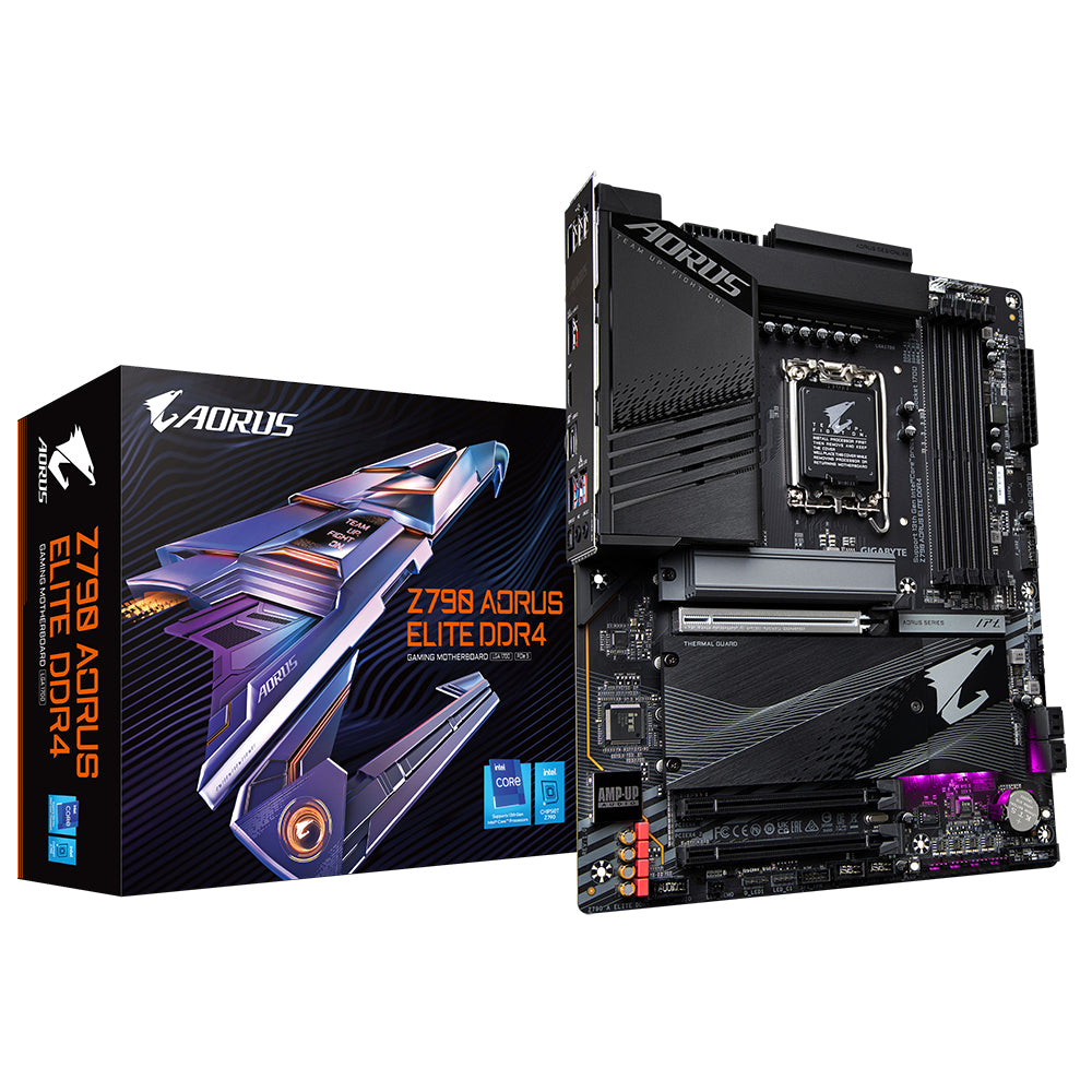 GIGABYTE Z790 AORUS ELITE DDR4 Mainboard - Unterstützt Intel Core Prozessoren 14th Gen CPUs, 16+1+2 Phases Digital VRM, up to 5333MHz DDR4 (OC), 4xPCIe 4.0 M.2, 2.5GbE LAN, USB 3.2 Gen 2x2
